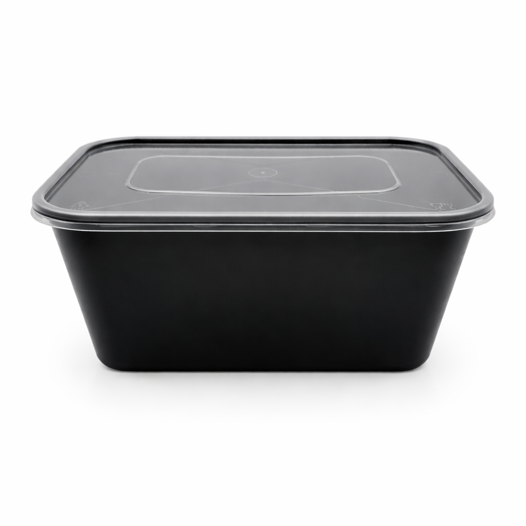 1000 CC DİKDÖRTGEN MİKRODALGA IML SİYAH 32,50 GR KAP + KAPAK 250 ADET