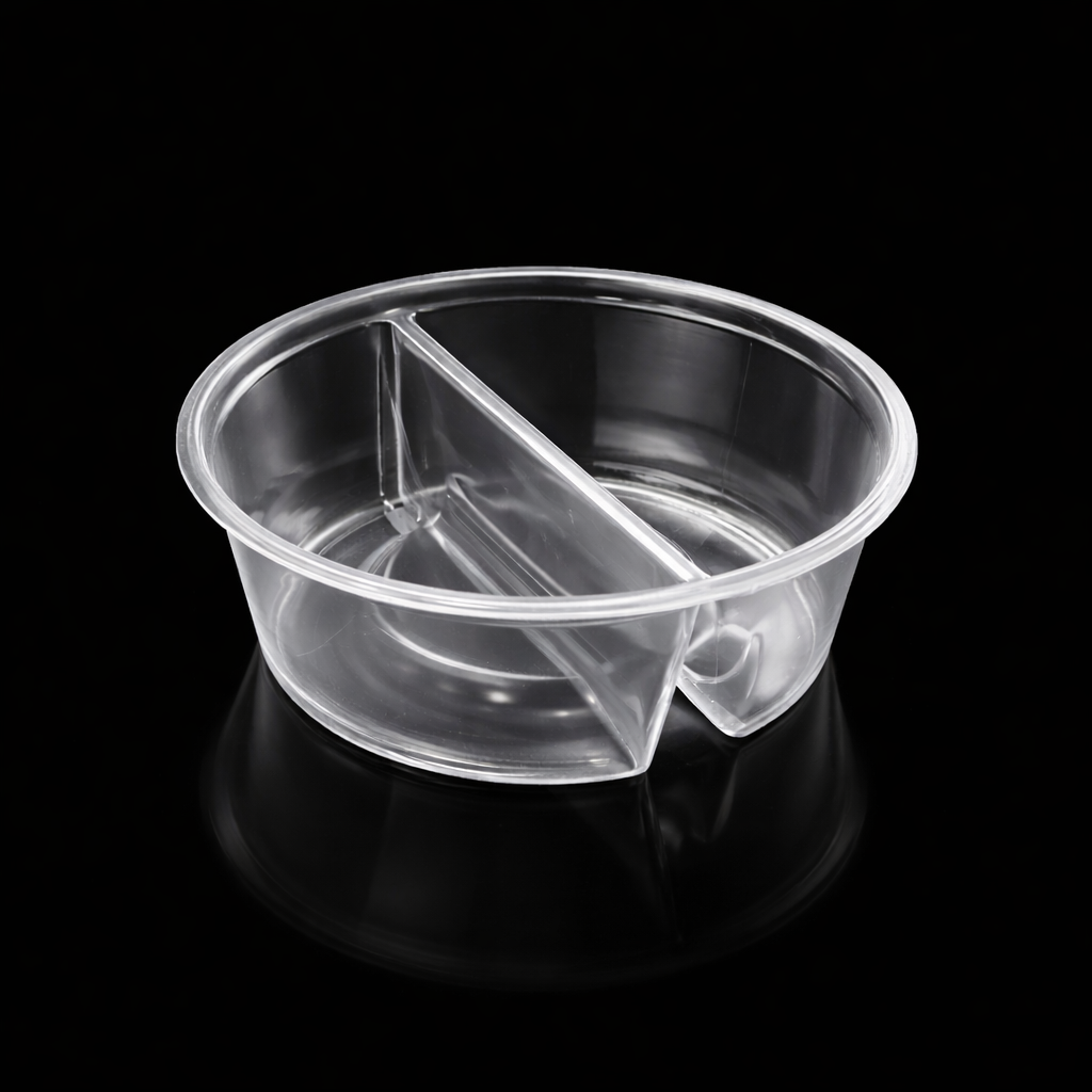 2 BÖLMELİ 50 CC PANDA KASE ŞEFFAF 1000 ADET