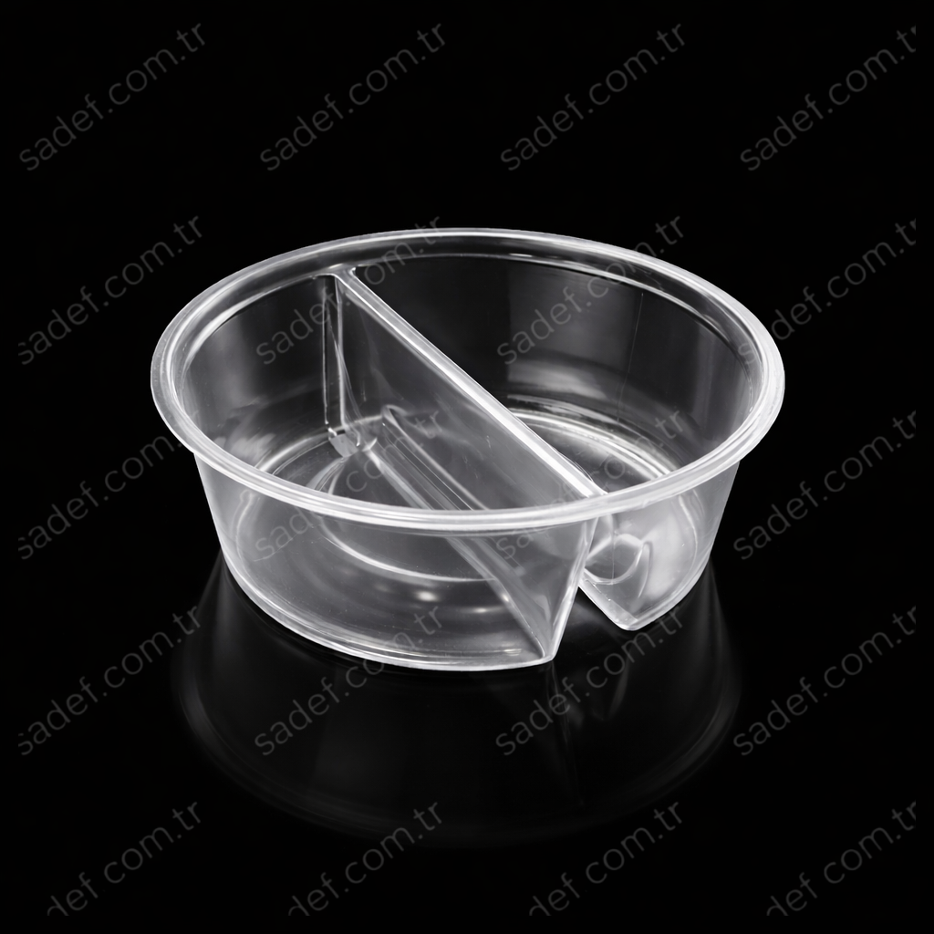 2 BÖLMELİ 50 CC PANDA KASE ŞEFFAF 1000 ADET