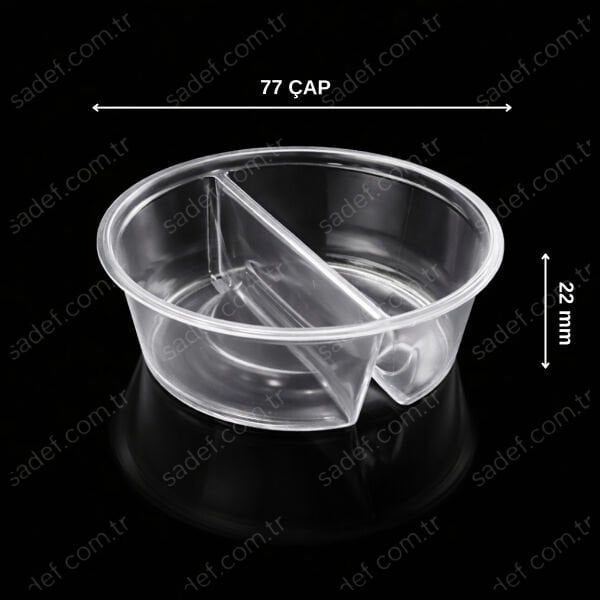 2 BÖLMELİ 50 CC PANDA KASE ŞEFFAF 1000 ADET