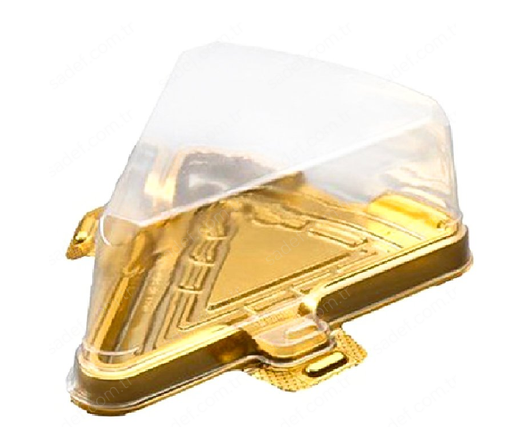 GOLD METALİZE ÜÇGEN PET PASTA KASE 6,5 GR SERPET 200 ADET