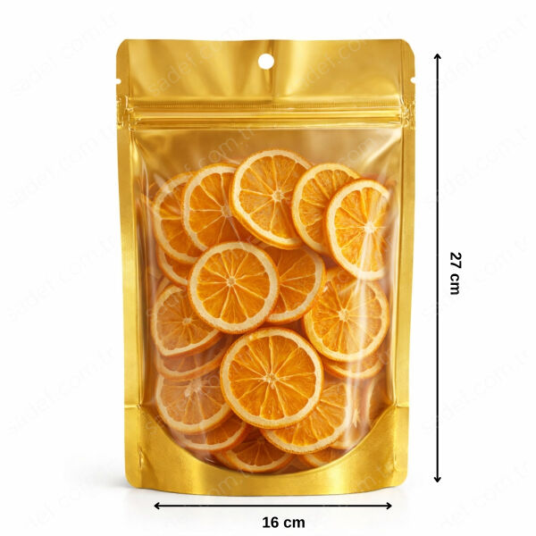 GOLD METALİZE ŞEFFAF KİLİTLİ DOYPACK 16X27 1500 ADET