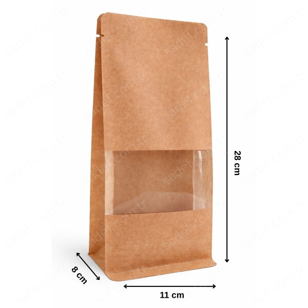 FLAT BOTTOM 11X28X8 KRAFT PENCERELİ 750 ADET