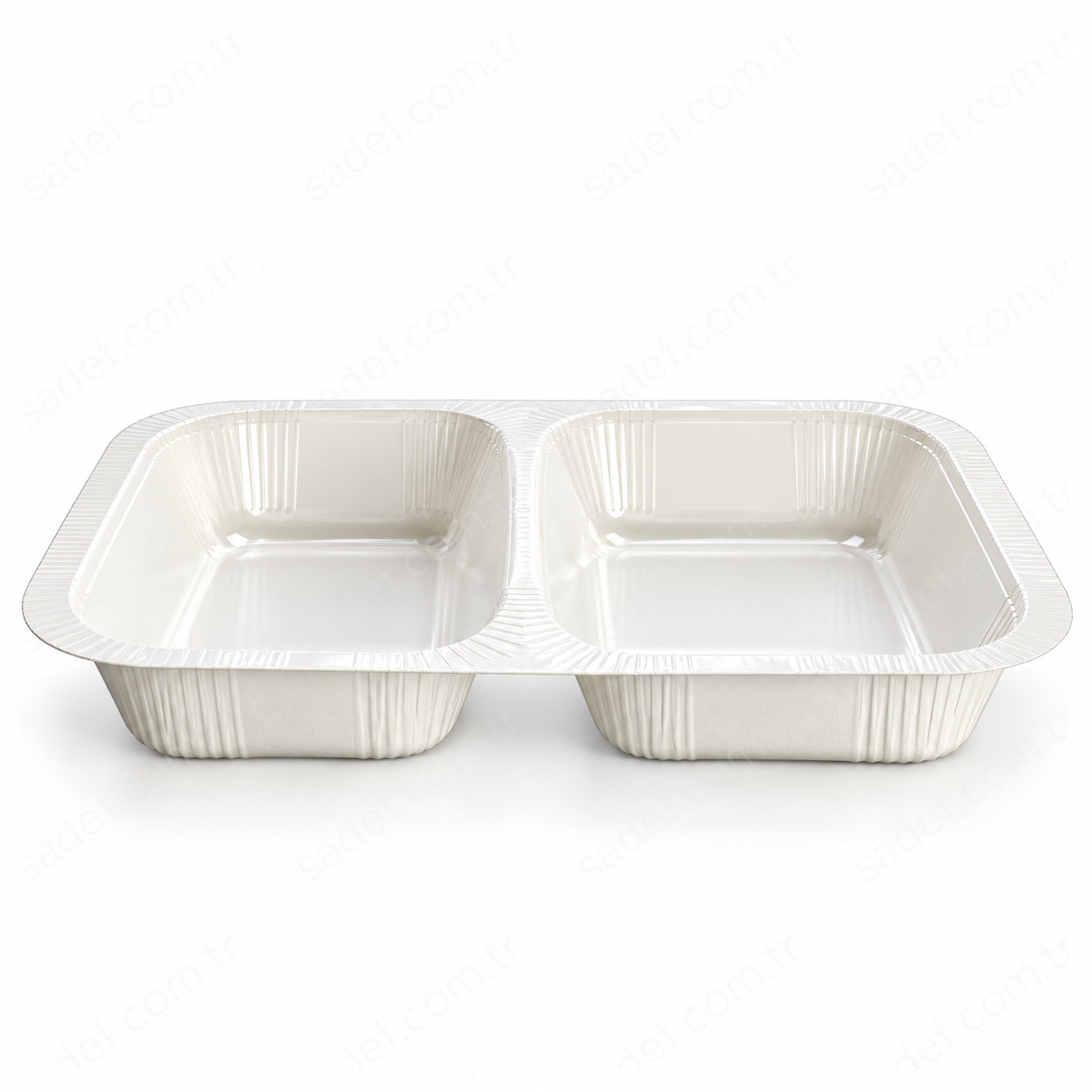 NP-10 270X205X45 MM - 725+600 ML 2 BÖLMELİ DERİN FIRINLANABİLİR KARTON KAP BEYAZ 200 ADET