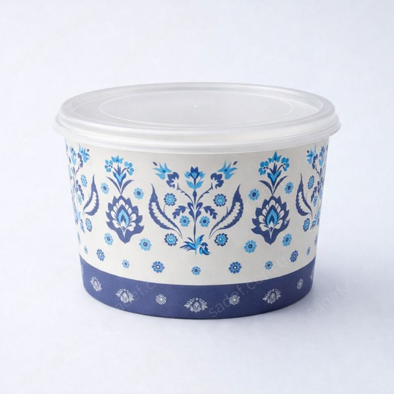 CEK - METROSAN 16 OZ BASKILI KARTON ÇORBA KASE + KAPAK 500 ADET