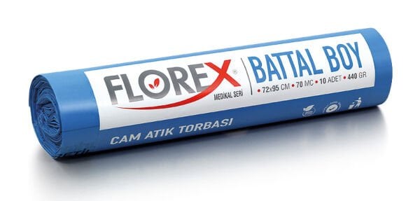 538 CAM ATIK BASKILI BATTAL ÇÖP POŞET 440 GR 10X20 AD 8,8 KG MAVİ