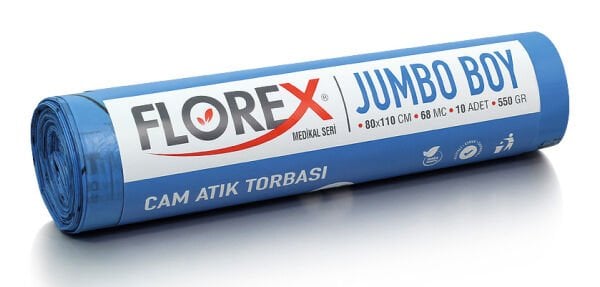 536 CAM ATIK BASKILI JUMBO ÇÖP POŞET 550 GR 10X20 AD 11 KG MAVİ