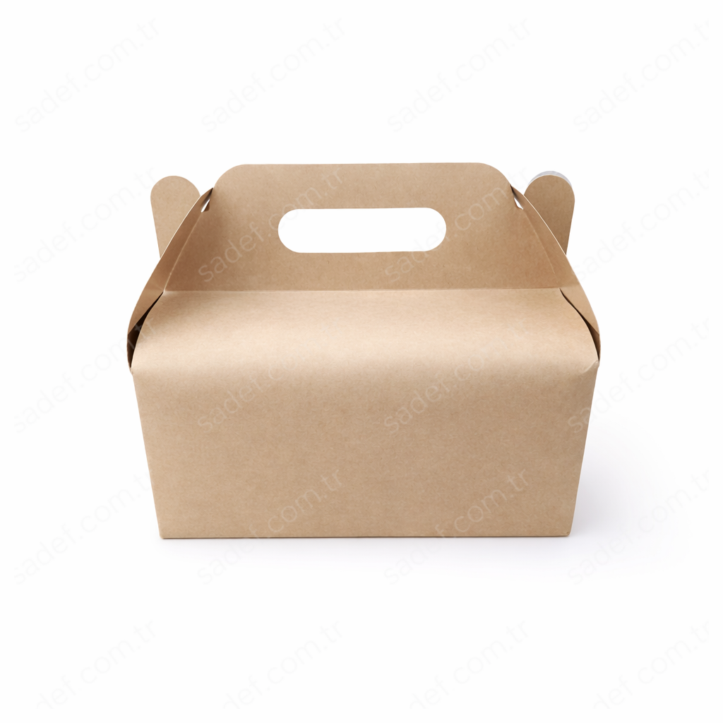 KRAFT SAPLI BURGER KUTUSU 21X10X13 ( BASKISIZ ) 100 ADET