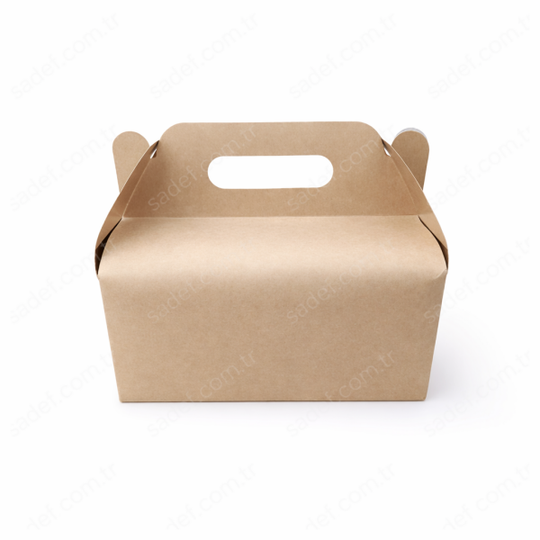 KRAFT SAPLI BURGER KUTUSU 21X10X13 ( BASKISIZ ) 100 ADET