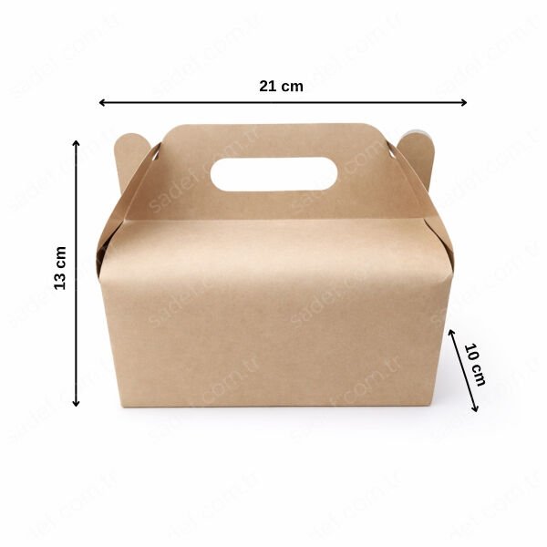KRAFT SAPLI BURGER KUTUSU 21X10X13 ( BASKISIZ ) 400 ADET