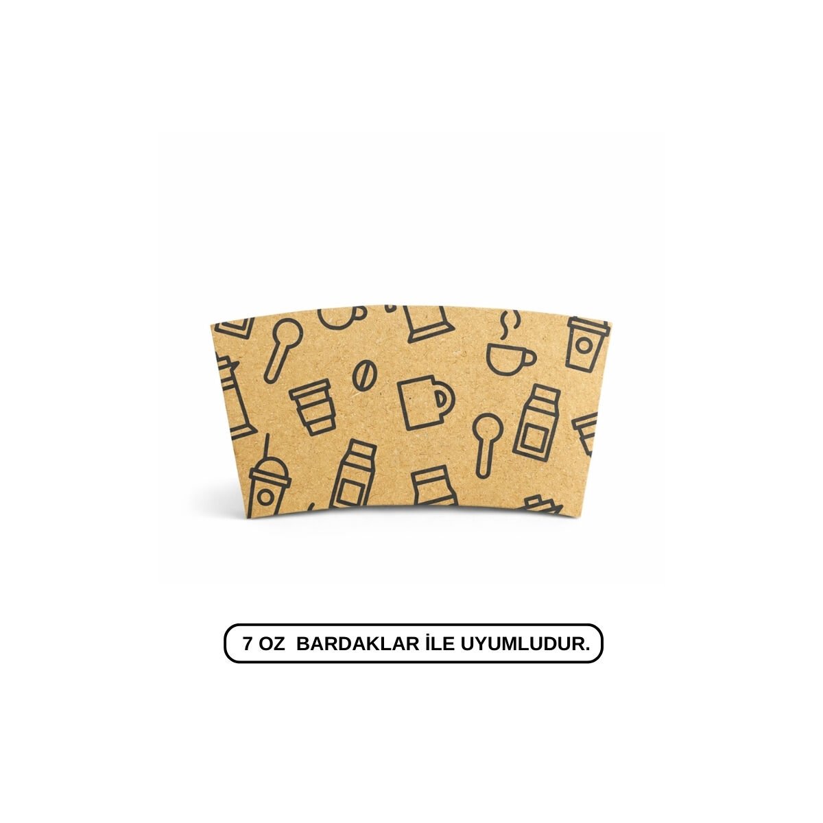 BASKILI KRAFT SLEEVE BARDAK CEKETİ 7 OZ 1000 ADET
