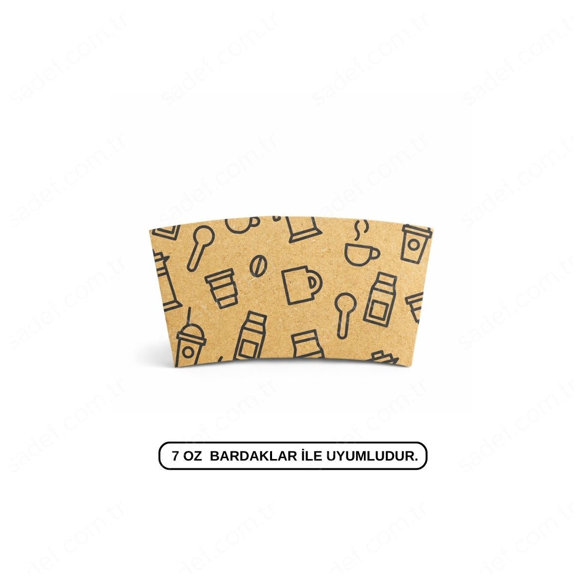 BASKILI KRAFT SLEEVE BARDAK CEKETİ 7 OZ 1000 ADET