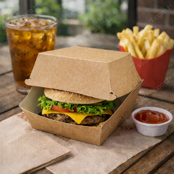 KRAFT HAMBURGER KUTUSU 14X14X9 ( BÜYÜK BOY ) 100 ADET