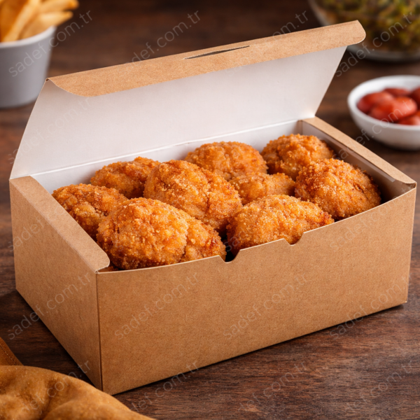 KRAFT NUGGET KUTUSU 12X8X6 ( KÜÇÜK BOY ) 100 ADET