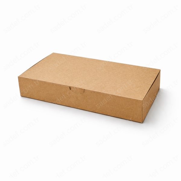 KRAFT ( BASKISIZ ) BAKLAVA KUTUSU 0,5 KG ( 22X12X4 CM ) 100 AD