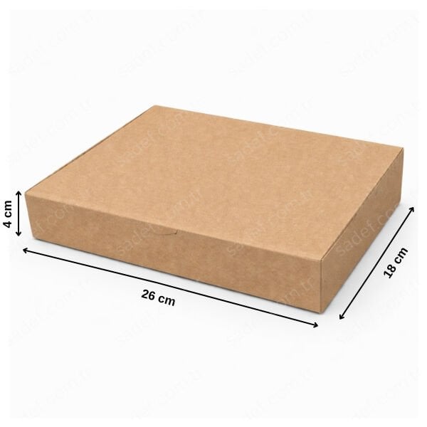 KRAFT ( BASKISIZ ) BAKLAVA KUTUSU 1 KG ( 26X18X4 CM ) 100 AD