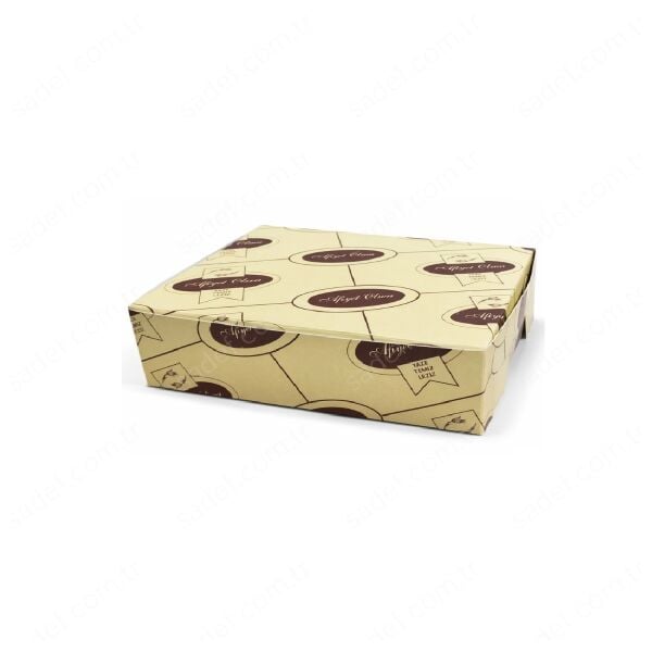 AFİYET OLSUN FOLYOLU KURU PASTA KUTUSU 350 GR ( 14X14X6 CM ) 100 AD