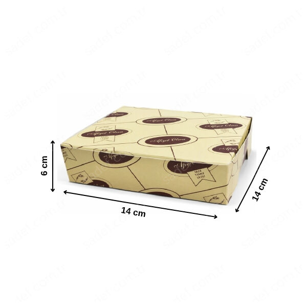 AFİYET OLSUN FOLYOLU KURU PASTA KUTUSU 350 GR ( 14X14X6 CM ) 100 AD