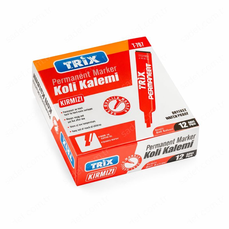 TRİX PERMANENT KOLİ KALEMİ KIRMIZI 12 ADET