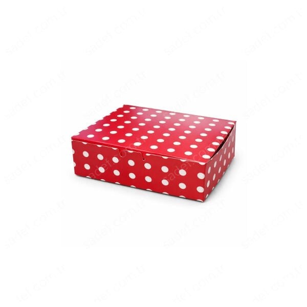 PUANTİYELİ FOLYOLU KURU PASTA KUTUSU 250 GR ( 14X12X4 ) CM 100 AD