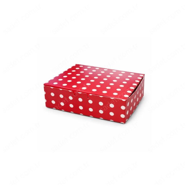 PUANTİYELİ FOLYOLU KURU PASTA KUTUSU 250 GR ( 14X12X4 ) CM 100 AD