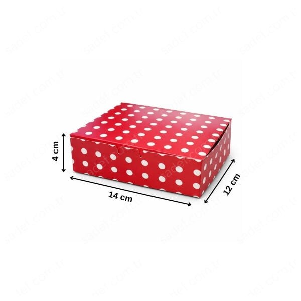 PUANTİYELİ FOLYOLU KURU PASTA KUTUSU 250 GR ( 14X12X4 ) CM 100 AD
