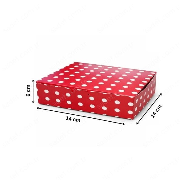 PUANTİYELİ FOLYOLU KURU PASTA KUTUSU 350 GR ( 14X14X6 CM ) 100 AD
