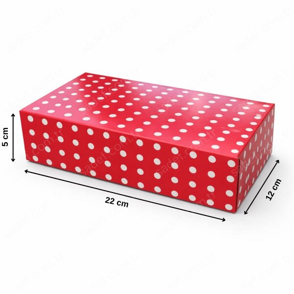 PUANTİYELİ FOLYOLU KURU PASTA KUTUSU 0,5 KG ( 22X12X5 CM ) 100 AD