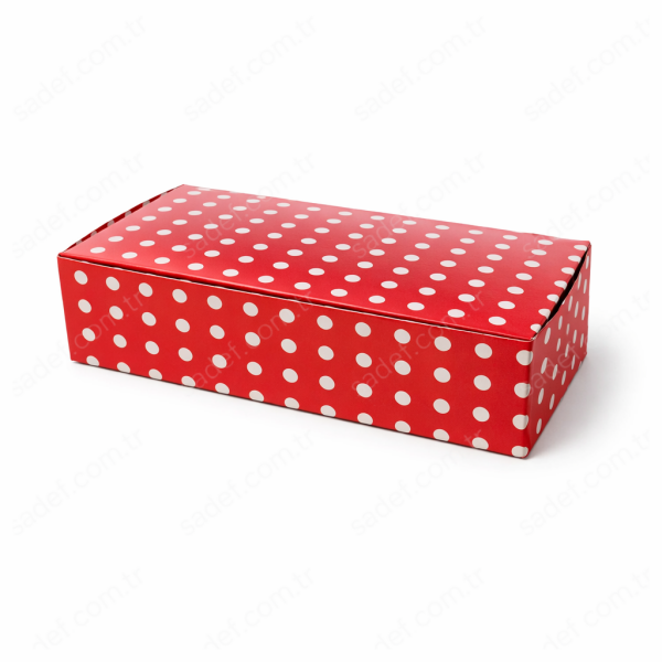 PUANTİYELİ FOLYOLU KURU PASTA KUTUSU 1 KG ( 21X20X6 CM ) 100 AD