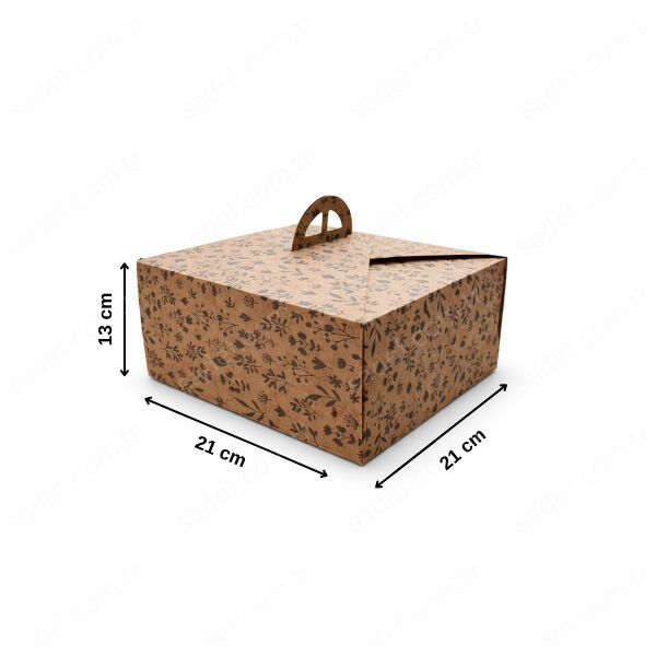 KRAFT SAPLI  NO:1 KARE TURTA KUTUSU ( 21X21X13 CM ) 50 AD