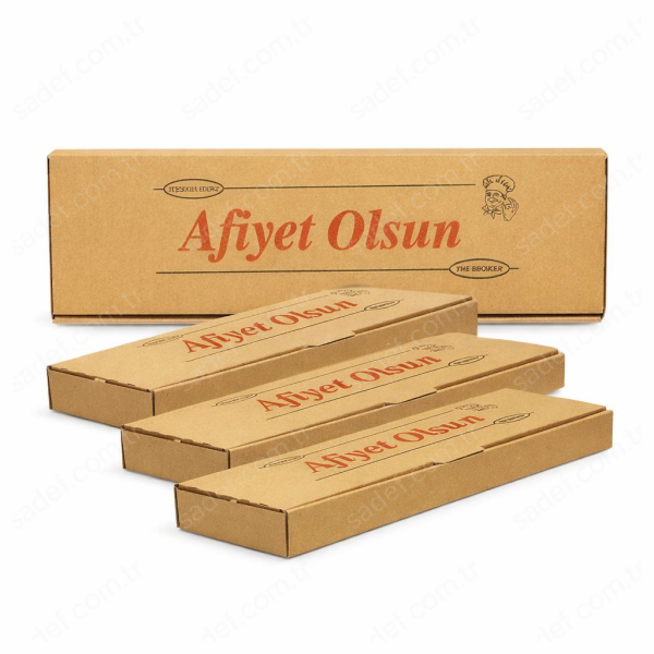 KRAFT OLUKLU 43X13,5X3,5 CM PİDE KUTUSU 100 ADET