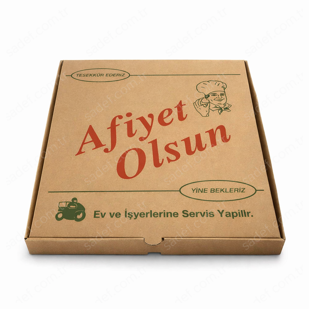 KRAFT OLUKLU 33X33X4 CM PİZZA KUTUSU 100 ADET
