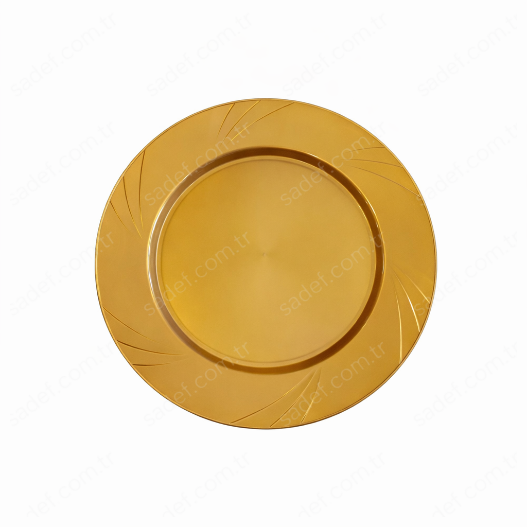 GOLD KRİSTAL TABAK 23 CM 6 ADET X 24 PAKET