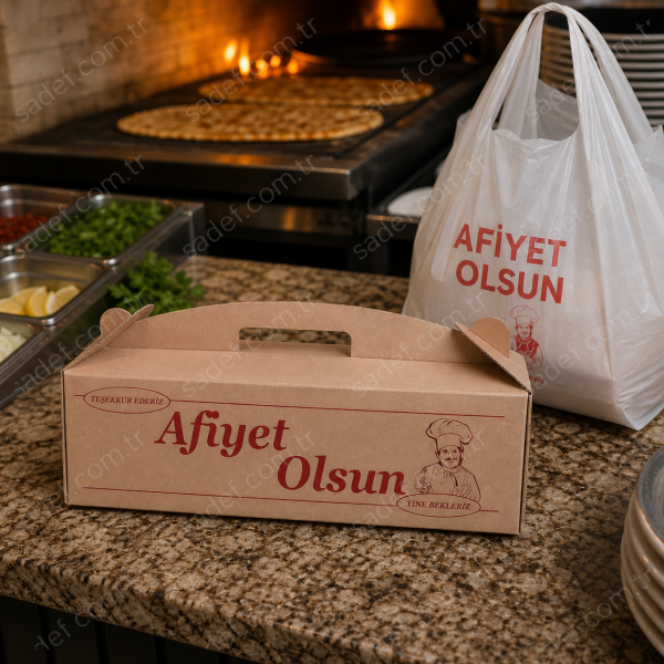KRAFT OLUKLU 40X12X10 CM KÜÇÜK BOY LAHMACUN KUTUSU 100 ADET