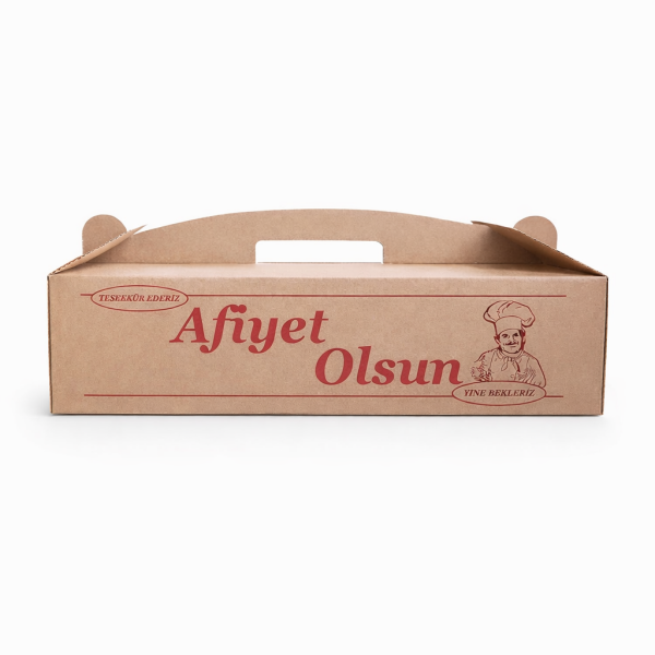 KRAFT OLUKLU 40X20X10 CM BÜYÜK BOY LAHMACUN KUTUSU 100 ADET