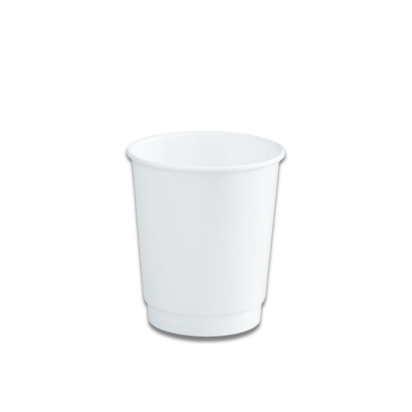 BEYAZ DOUBLE WALL 8 OZ BASKISIZ KARTON BARDAK SICAK 500 ADET