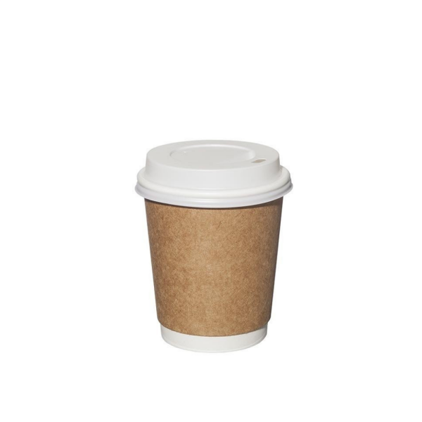 KRAFT DOUBLE WALL 8 OZ BASKISIZ KARTON BARDAK SICAK 500 ADET