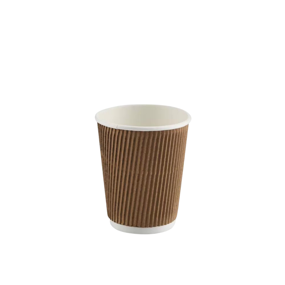 KRAFT RIPPLE 8 OZ BASKISIZ KARTON BARDAK SICAK 500 ADET