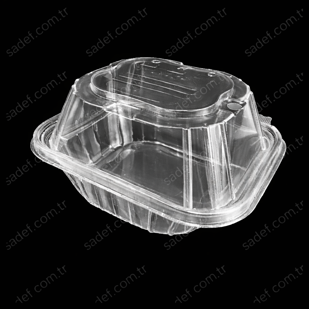 ÖZGE HAMBURGER KAP ( KENDİNDEN KAPAKLI ) ŞEFFAF 300 ADET