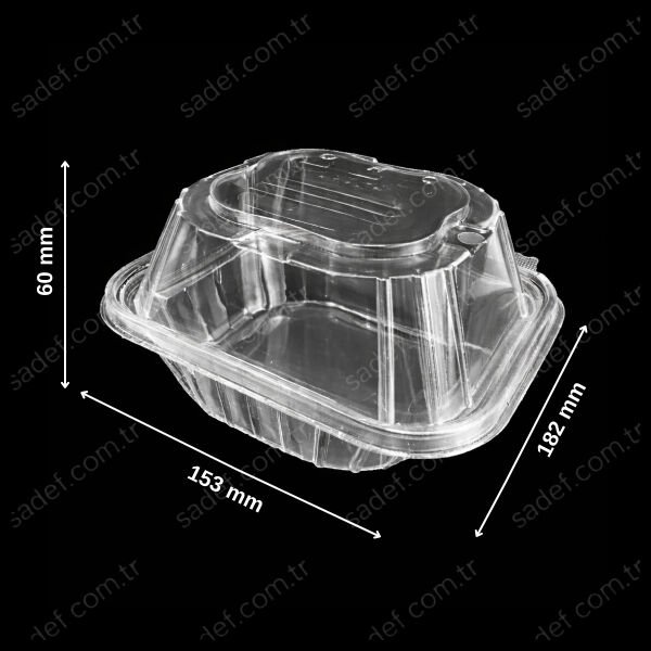 ÖZGE HAMBURGER KAP ( KENDİNDEN KAPAKLI ) ŞEFFAF 300 ADET