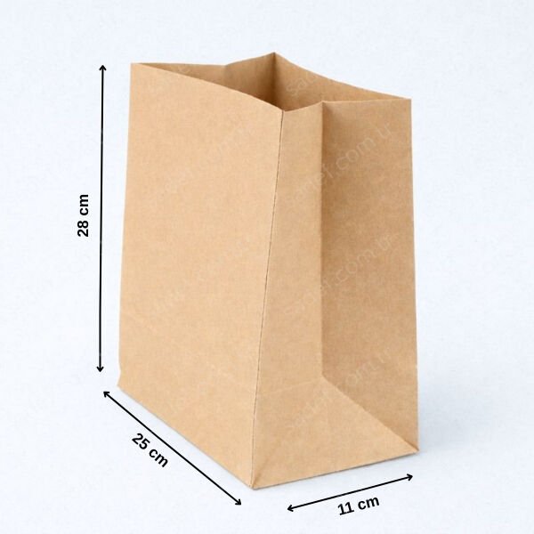 SAPSIZ KRAFT KAĞIT TORBA 25X28X14 CM 600 ADET
