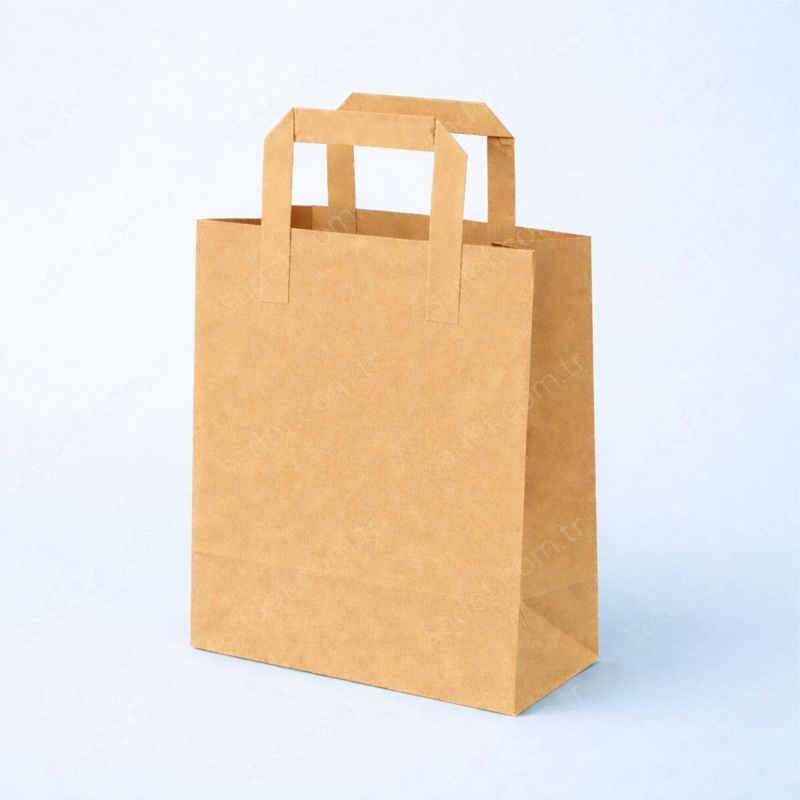 FLAT SAPLI KRAFT KAĞIT ÇANTA 18X24X8 CM 700 ADET