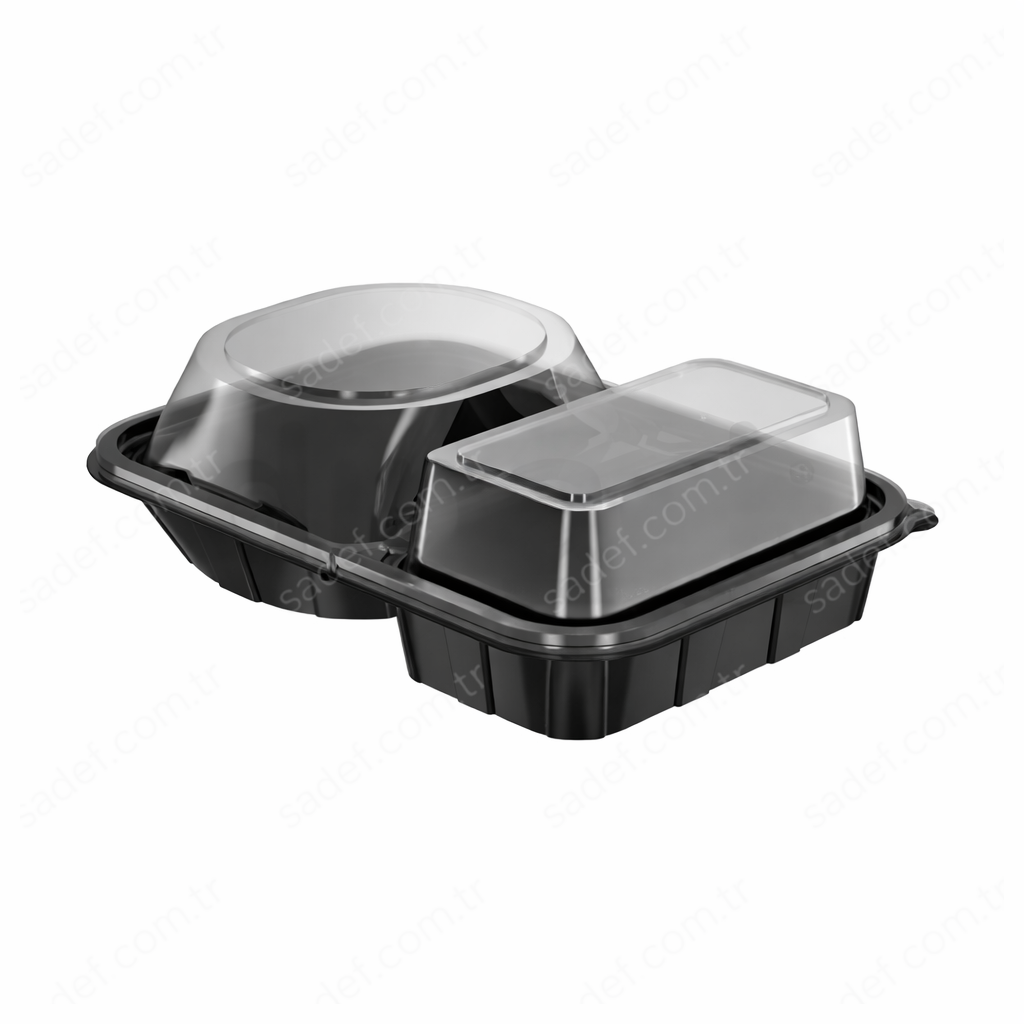 DİPACK HAMBURGER SİYAH KAP + ŞEFFAF KAPAK 36 GR 200 ADET