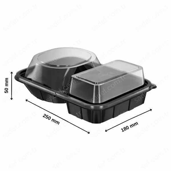 DİPACK HAMBURGER SİYAH KAP + ŞEFFAF KAPAK 36 GR 200 ADET