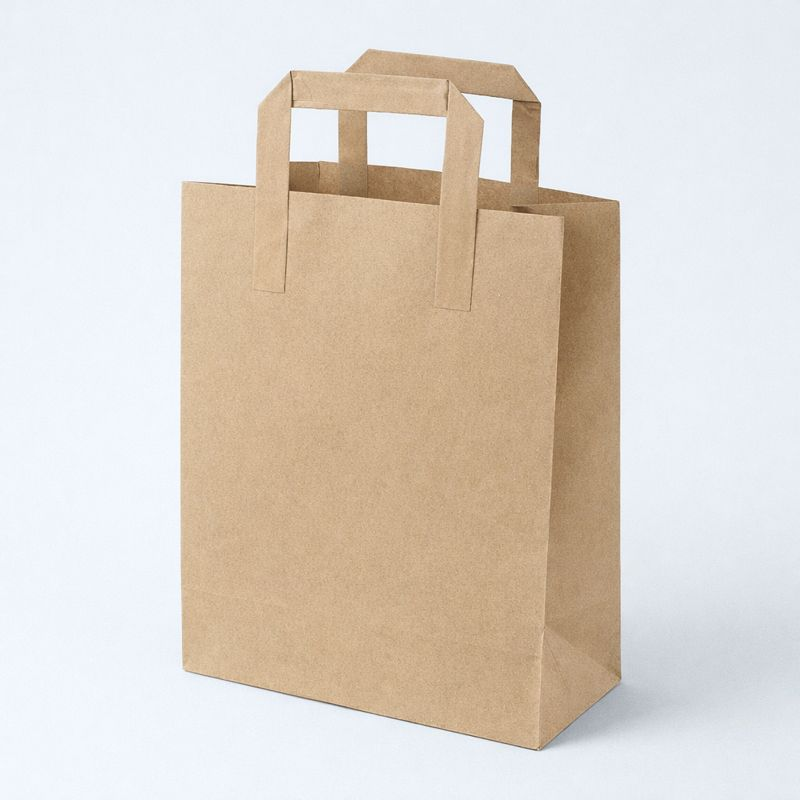 FLAT SAPLI KRAFT KAĞIT ÇANTA 22X28X11 CM 600 ADET