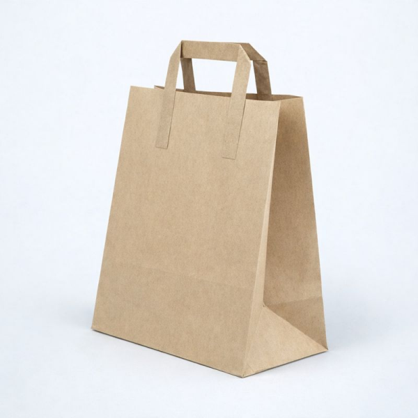 FLAT SAPLI KRAFT KAĞIT ÇANTA 25X28X14 CM 500 ADET