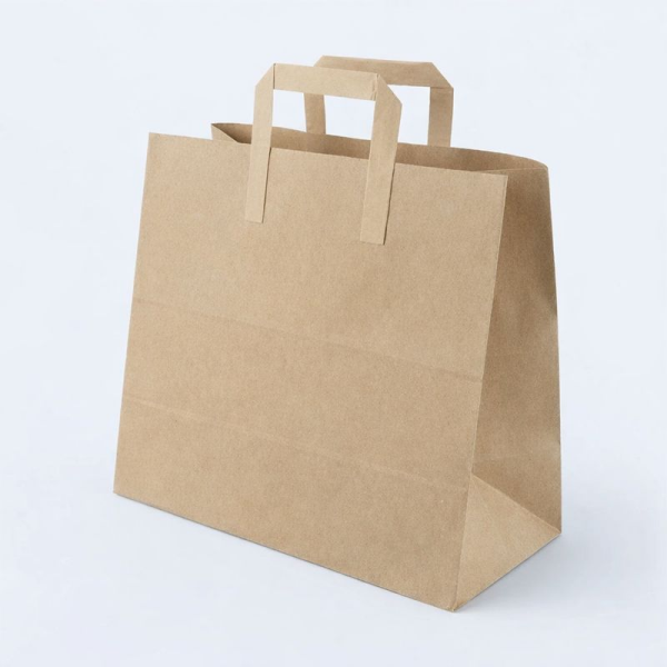 FLAT SAPLI KRAFT KAĞIT ÇANTA 32X32X18 CM 400 ADET