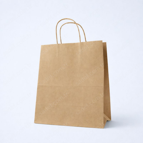 BÜKÜM SAPLI KRAFT KAĞIT ÇANTA 25X28X12 CM 250 ADET