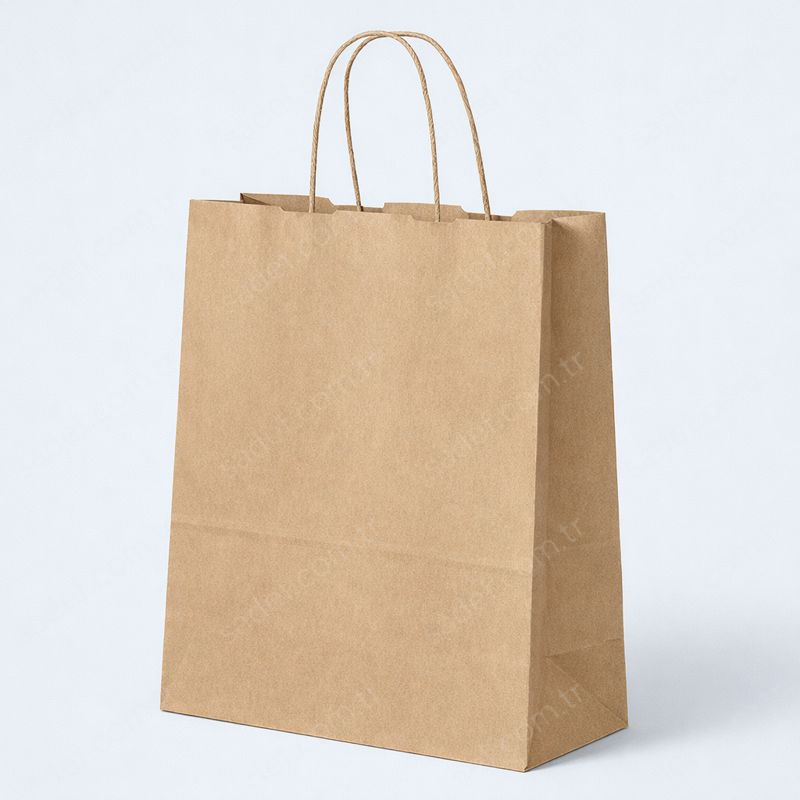 BÜKÜM SAPLI KRAFT KAĞIT ÇANTA 32X40X12 CM 300 ADET