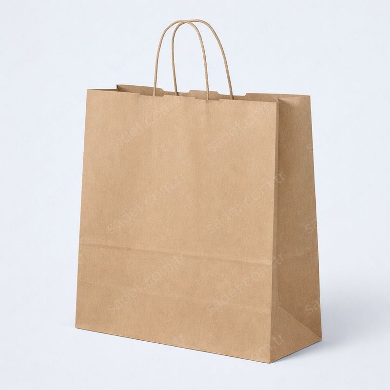 BÜKÜM SAPLI KRAFT KAĞIT ÇANTA 38X41X25 CM 150 ADET